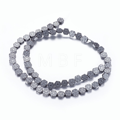 Non-magnetic Synthetic Hematite Beads Strands G-P338-08A-6x6mm-1