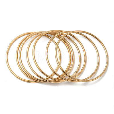 7Pcs PVD Vacuum Plating 201 Stainless Steel Plain Bangle Sets for Women BJEW-L664-022C-G02-1