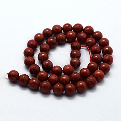 Natural Red Jasper Beads Strands G-I199-25-10mm-1