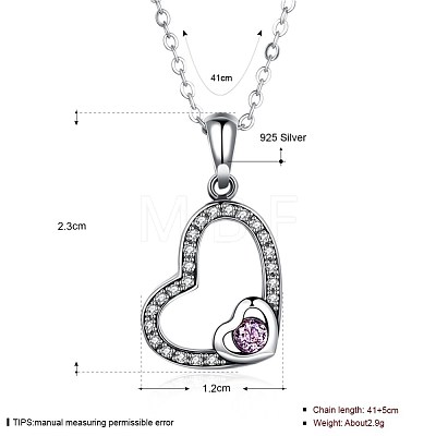 925 Sterling Silver Pendant Necklaces NJEW-BB30205-1