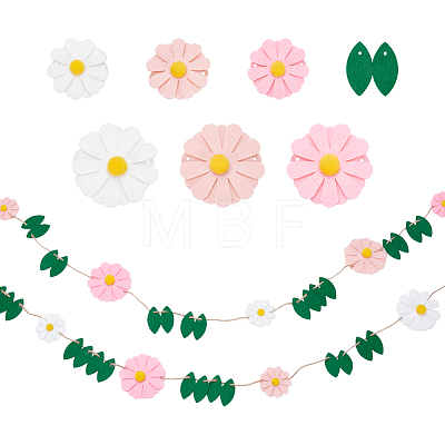Felt Flower Hanging Banners AJEW-WH0596-696-1
