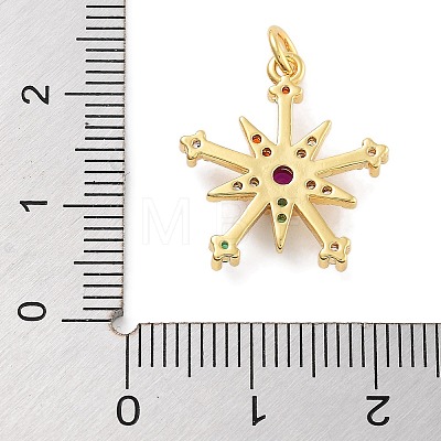 Rack Plating Brass Micro Pave Cubic Zirconia Pendants KK-Z071-62A-01G-1