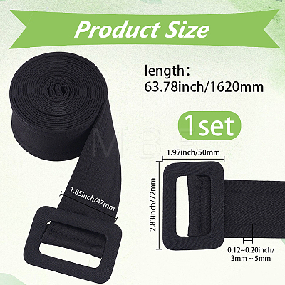 1Pc Cloth Waist Belts with Alloy Buckles for Coat AJEW-GF0015-07C-1