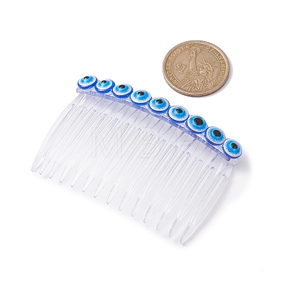 Resin Evil Eye Bead & Plastic Hair Combs PHAR-JH00093-01-1