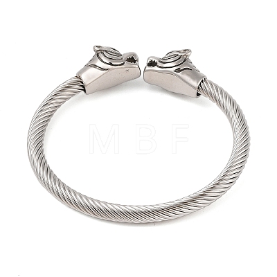 Viking 304 Stainless Steel Open Cuff Bangles for Men BJEW-U001-06A-AS-1