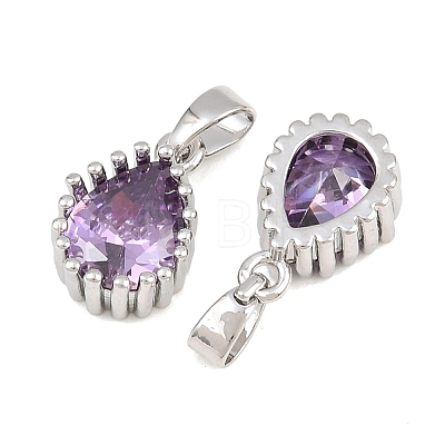 Brass Pave Cubic Zirconia Charms CU-CBA9AB3-01P-02-1