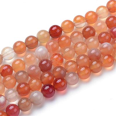 Natural Carnelian Bead Strands G-R411-29-4mm-1