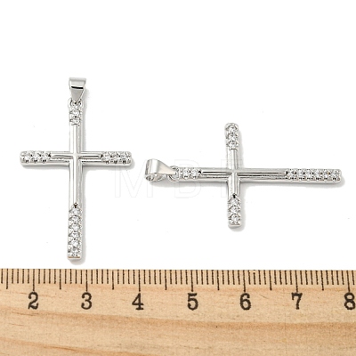 Rack Plating Brass Micro Pave Cubic Zirconia Pendants LS-KK-F869-07P-1