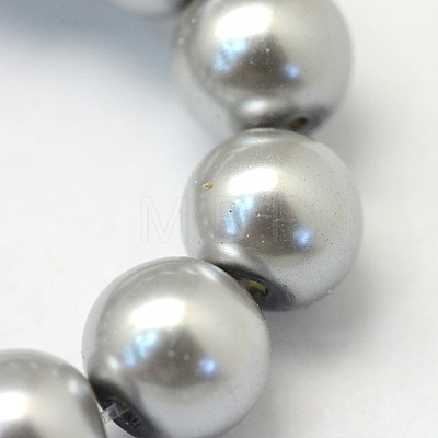 Baking Painted Pearlized Glass Pearl Round Bead Strands X-HY-Q330-8mm-34-1