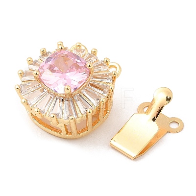 Brass Micro Pave Clear Cubic Zirconia Box Clasps LS-KK-E052-01A-G02-1