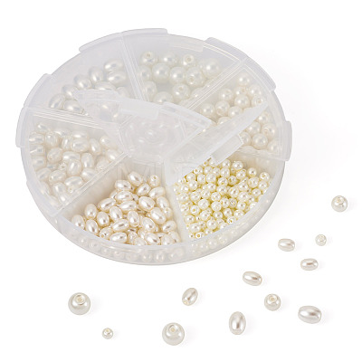 410Pcs 6 Styles Glass Pearl Beads HY-TA0003-04B-1