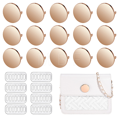 16Pcs Alloy Blank Flat Round Label Tags FIND-PH0062-03G-1