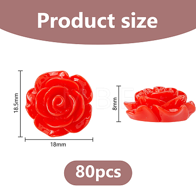 80Pcs Opaque Resin Cabochons RESI-DC0001-61A-1