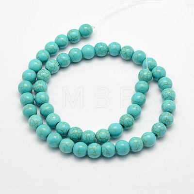 Synthetic Turquoise Beads Strands X-TURQ-F007-01B-10mm-1