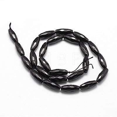 Natural Black Onyx Beads Strands G-P161-28-16x6mm-1
