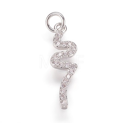 Brass Micro Pave Cubic Zirconia Pendants ZIRC-K070-34P-1