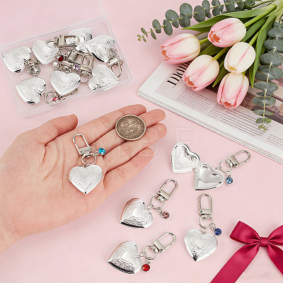 12Pcs Heart Brass Locket Pendant Decorations KEYC-PH01638-1