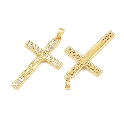 Easter Brass Micro Pave Clear Cubic Zirconia Pendants CU-CBABDE1-03G-1