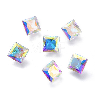 Cubic Zirconia Pointed Back Cabochons ZIRC-H108-09B-001AB-1