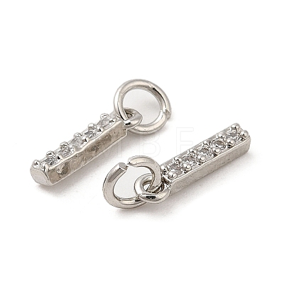 Brass Micro Pave Grade AAA Cubic Zirconia Charms LS-ZIRC-P067-11P-I-NR-1