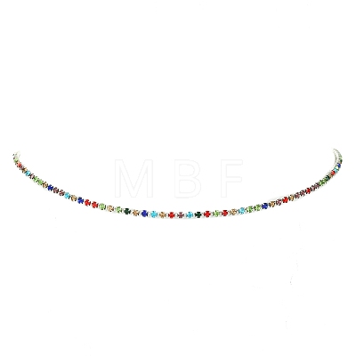 Colorful Rhinestone Tennis Necklace NJEW-JN04451-1