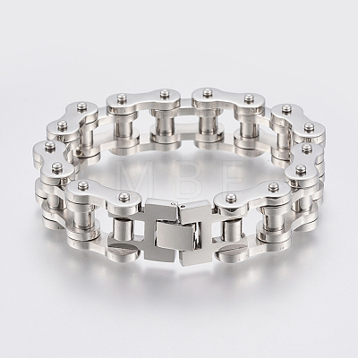 Men's 201 Stainless Steel Bracelets BJEW-H569-20MM-A-1
