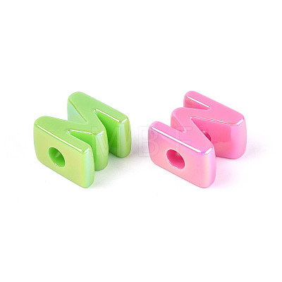 UV Plating Opaque Acrylic European Beads OACR-M027-03M-1