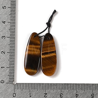 2Pcs Natural Tiger Eye Pendants G-A228-03C-1