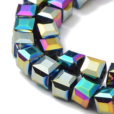Electroplate Glass Beads Strands EGLA-D018-6x6mm-74-1