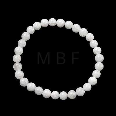 Natural White Jade Beaded Stretch Bracelets BJEW-F202-06-01-1
