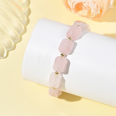 Natural Madagascar Rose Quartz Beaded Bracelets for Women BJEW-JB14156-03-1