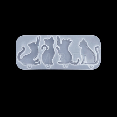Cat Shape DIY Silicone Pendant Molds PW-WG44171-02-1