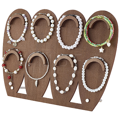 1 Set 2-Tier Wood Jewelry Display Stands ODIS-SC0001-14B-1