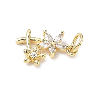 Brass Micro Pave Cubic Zirconia Charms ZIRC-I356-32G-1