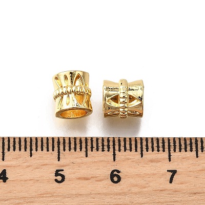 Column Brass European Beads KK-C106-13G-1