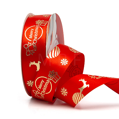 Christmas Polyester Ribbon SRIB-CJ0001-01B-1