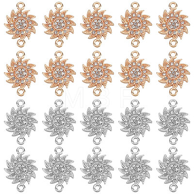 40Pcs 2 Styles Alloy Crystal Rhinestone Connector Charms FIND-SC0025-27-1