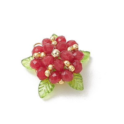 Dyed Natural Malaysia Jade & Glass Beaded Pendants PALLOY-MZ01265-02-1