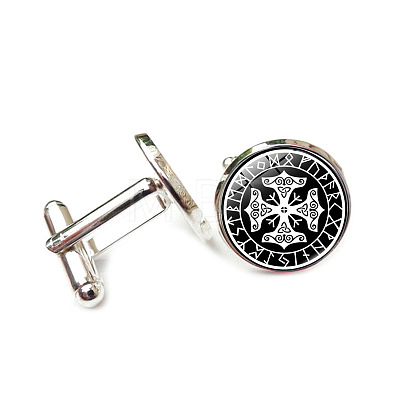 Alloy Enamel Compass Cufflinks PW-WG42FEF-05-1