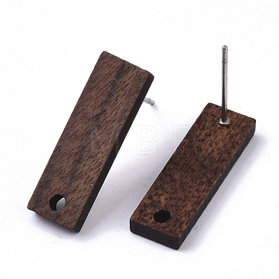 Walnut Wood Stud Earring Findings MAK-N033-009-1