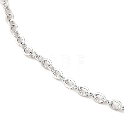 304 Stainless Steel Cable Chain Necklace for Women NJEW-G104-03P-1