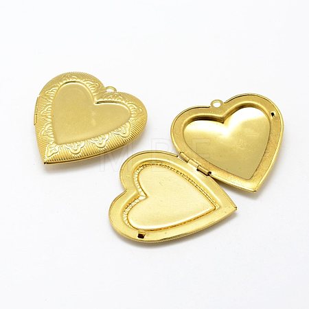 Brass Locket Pendants KK-P094-25-1