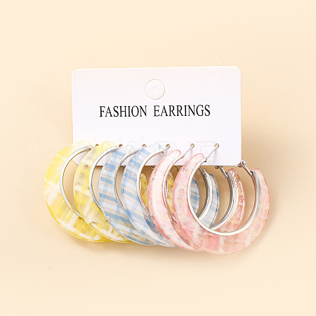 Acrylic Hoop Earrings FS-WG995C7-02-1