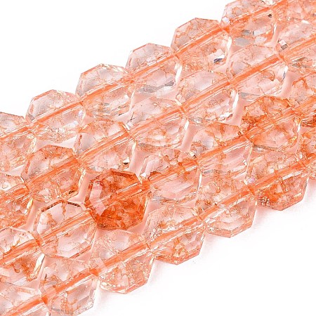 Transparent Crackle Glass Beads Strands GLAA-Q108-03A-03-1