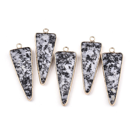 Natural Sesame Jasper Pointed Pendants G-N326-56B-1