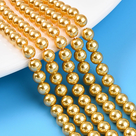 Baking Paint Pearlized Glass Pearl Bead Strands HY-N002-5mm-A08-1