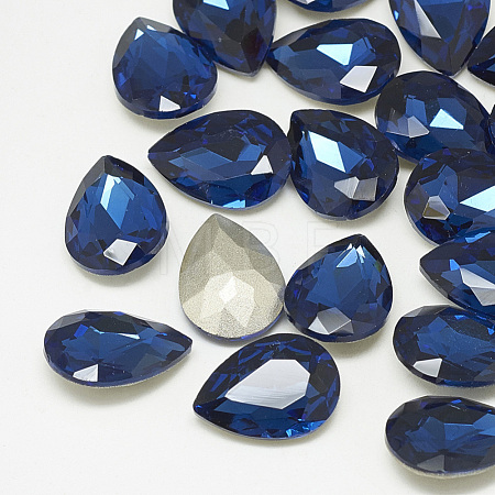 Pointed Back Glass Rhinestone Cabochons RGLA-T081-10x14mm-13-1