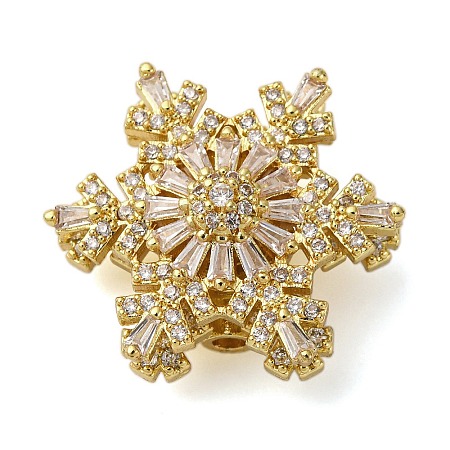 Brass Micro Pave Cubic Zirconia Beads KK-D378-19G-01-1