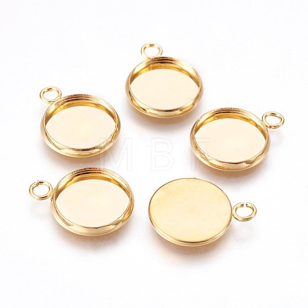 304 Stainless Steel Pendant Cabochon Settings STAS-P220-11G-01-1