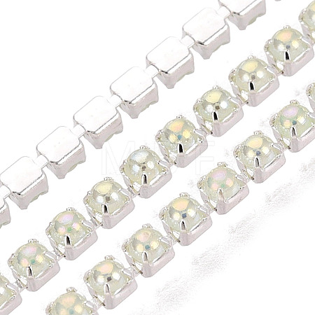 Iron & ABS Plastic Imitation Pearl Tennis Chains CH-Q006-01A-14-1